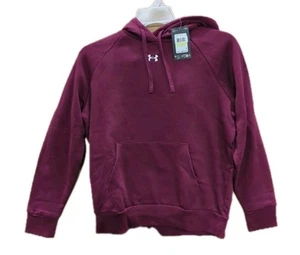 Under Armour Womens Rival Fleece Hoodie Cardinal Red Medium R3-B - Picture 1 of 7