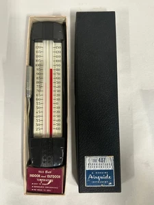 UNBENUTZT Vintage Airguide Modell 407A Innen-Außen Wandmontage Thermometer (A10) - Bild 1 von 11