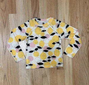 New Tea Collection Size 4 Long Sleeve Rash Guard Lemon Drop Citrus - Picture 1 of 3