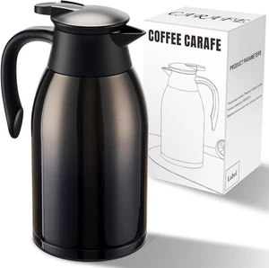 68Oz Thermal Coffee Carafe Stainless Steel, Coffee Carafes for Keeping Hot, Doub - Picture 1 of 12