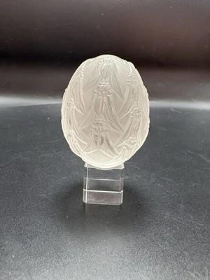 Huevo Lalique Cristal Esmerilado Patrón “Cigales” Hecho en Francia Foto 1 de 4