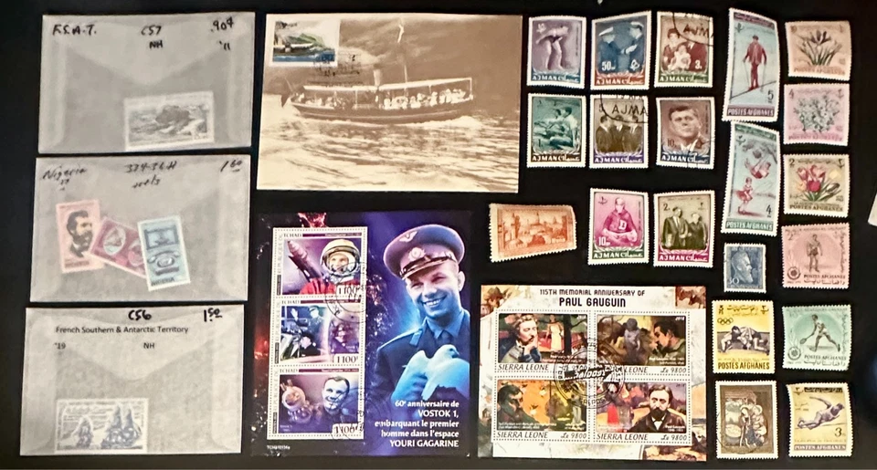 B701, 50+ estampillas únicas, inusuales, menos comunes, juegos, hojas de recuerdo, cubiertas Foto 1 de 1