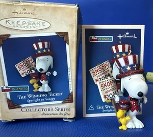 #A18 Hallmark Peanuts Ornament Spotlight on Snoopy The Winning Ticket 2004 - Picture 1 of 21