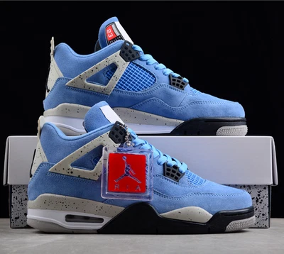 Jordan 4 复古“University Blue”篮球鞋男式鞋。 — 第 1/4 张图片
