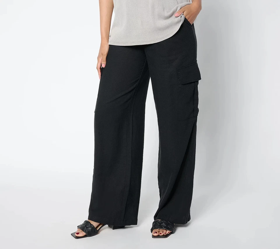 Pantalón de lino #AI 2069 Peace Love World Boheme Petite cargo talla XXSP Foto 1 de 1