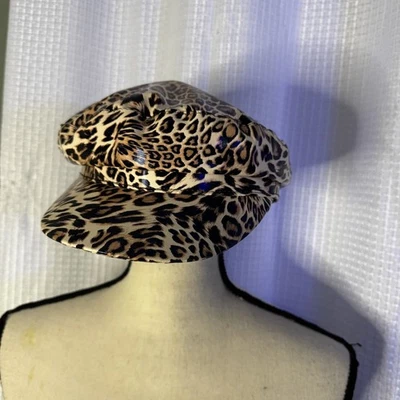 BCBGeneration Mujer 9” Sombrero Redondo Estampado Leopardo Boina Gorra Foto 1 de 4