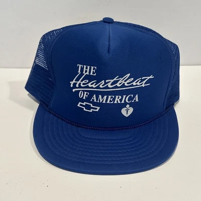 De Colección Chevrolet Chevy The Heartbeat Of America Snapback Sombrero Azul Años 80’s/90’s Nissin Foto 1 de 4