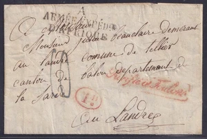 75137) Lettera colera Frz. Esercito africano in Algeria, disinfettato a Tolone 1834 - Foto 1 di 2