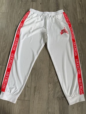 Nike Air Jordan Men’s Jogger Pants  XXL White Red Tape CK2199-100 Jumpman Logo - Image 1 of 4