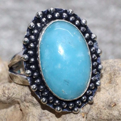 925 Silver Plated Hememorphite Ring Handmade Gemstone Jewelry Size US 9 AU d242 - Image 1 of 3