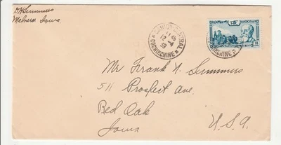 'Cubierta' Francesa Indo China "Saigón 12 - 4 39" a: EE. UU. Foto 1 de 2