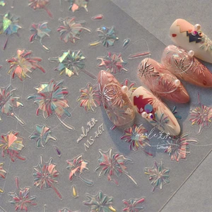 2Pcs Women Girls Glitter Firework Nail Stickers Fashion Personalized Manicure - Picture 1 of 36