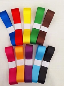 Bundle Job Lot 20 Meters Assorted Bright Satin  Ribbons 1" Sewing Art Craft - Picture 1 of 4