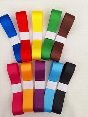 Bundle Job Lot 20 Meters Assorted Bright Satin  Ribbons 1" Sewing Art Craft - Image 1 of 4