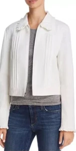 Rebecca Taylor Ruffle-Trimmed Twill White Jacket XS - Picture 1 of 11