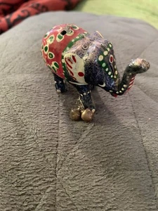 Hand Painted Wood Elephant - Picture 1 of 4