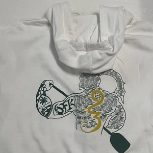 JFKHS Guam Men's XL Hoodie 1993 20th Year Reunion Full Zip White Green Pre-Owned - Picture 1 of 12