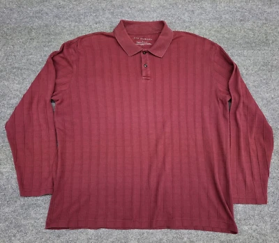 Via Europa Mens Size XL Burgundy Textured Cotton/Poly Casual Polo Shirt - Image 1 of 4