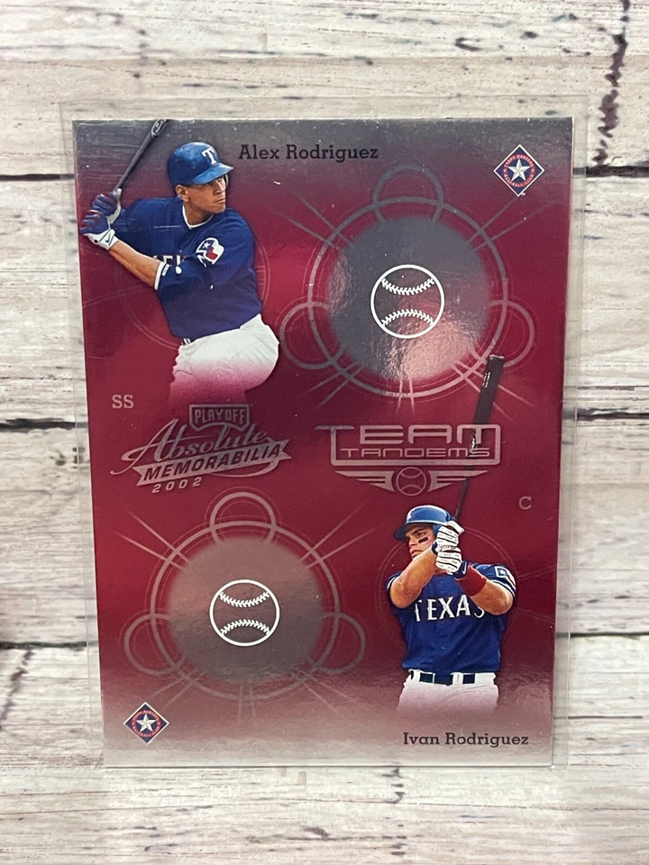 2002 Absolute Memorabilia Team Tandems #TT29 A.Rodriguez I.Rodriguez Foto 1 de 1