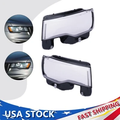 Tampa frontal da lente do farol esquerdo e direito para Jeep Grand Cherokee 2014-2019 transparente - Imagem 1 de 4