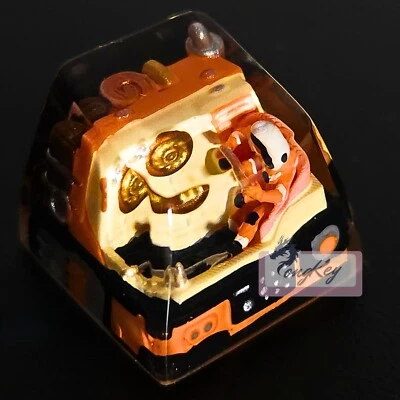 Orange Astronaut - Handpainted Artisan Resin Keycap for Mechanical Keyboard - Image 1 of 3