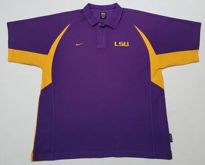 Camisa polo masculina LSU Tigers Nike Team tamanho XL golfe roxa futebol Dri-Fit - Imagem 1 de 4
