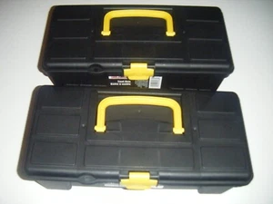 2 Mini Toolbox Hand Held Carry Storage Lockable Small Tool Box 12x6x4 Lunch Coin - Picture 1 of 2