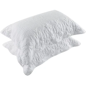 Pillow Shams Standard Size Set Of 2 Ultra Soft Breathable Quilted Embroidery Pil - Picture 1 of 9