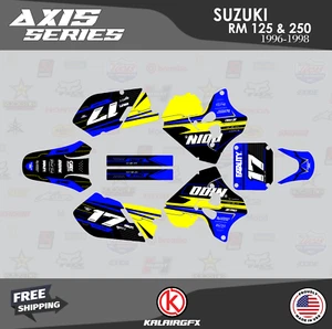 Graphics Kit for SUZUKI RM125 RM250 (1996-1998) RM 125 250 Axis - Yellow - Picture 1 of 4