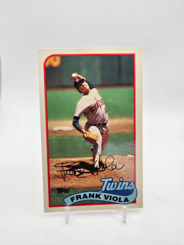 Frank Viola FACSIMILE AUTO 1989 Topps/LJN BASEBALL TALK #81 Minnesota Twins HOF - Image 1 of 2