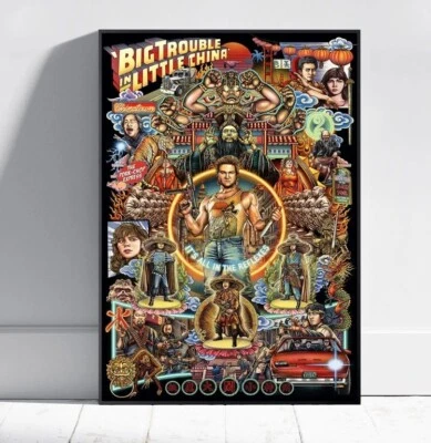 Póster Big Trouble in Little China, arte de pared de Kurt Russell, impresión enrollada Foto 1 de 3