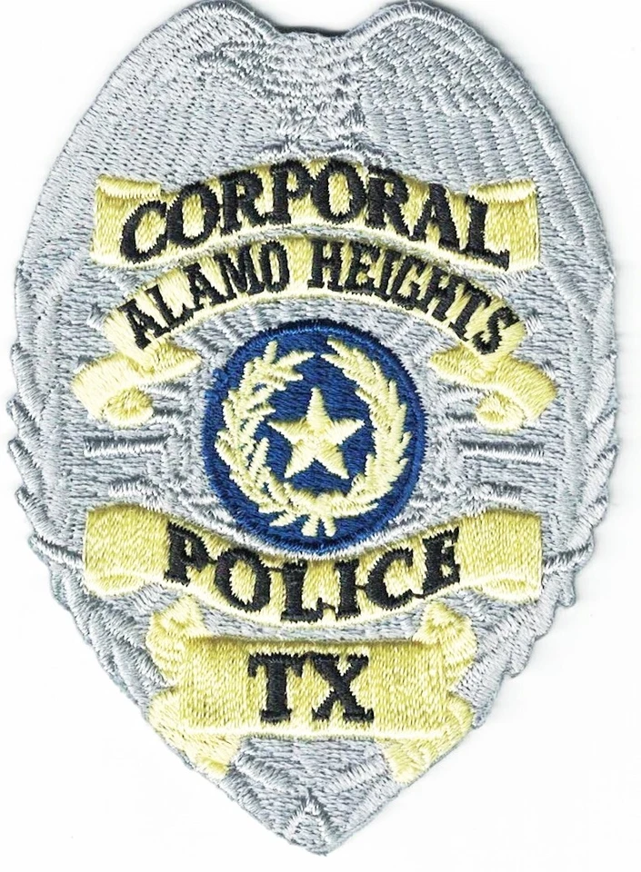 Parche insignia Alamo Heights Police Corporal Texas TX (aprox. 3,5 x 2,5 pulgadas) Foto 1 de 1