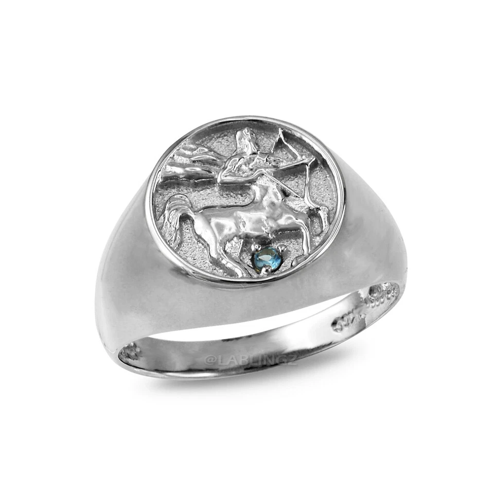 Sterling Silver CZ Birthstone Zodiac Ring - Image 1 of 4
