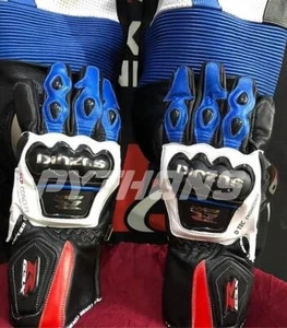 Suzuki Motorcycle Motorbike Racing Leather Gloves - Picture 1 of 2