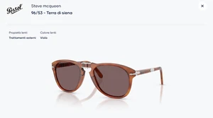 OCCHIALI DA SOLE PERSOL 714 SM Steve McQueen ™ 96/53 Terra di Siena 714SM - Foto 1 di 10