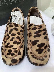 Via Spiga NEW IN BOX Animal Leopard Print Calf Hair Vintage 2001 Size 6 M Loafer - Picture 1 of 22