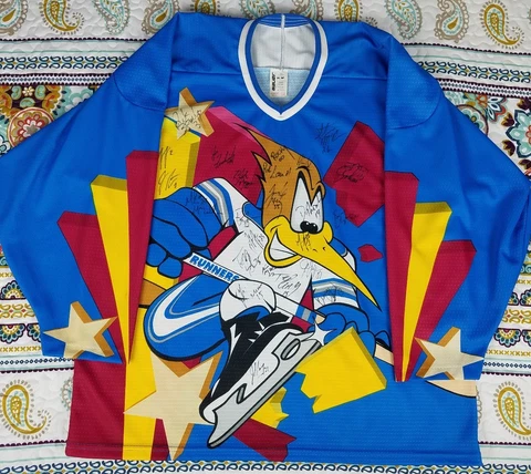 Phoenix Roadrunners Bauer 1995-96 Alternate Hockey Jersey Team Autograhed 2XL Cover