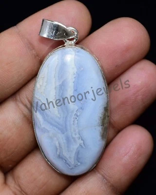 78.15 Karat Blau Druzy Cabo 925 Sterling Silber Anhänger Schmuck Certified Gift - Bild 1 von 4