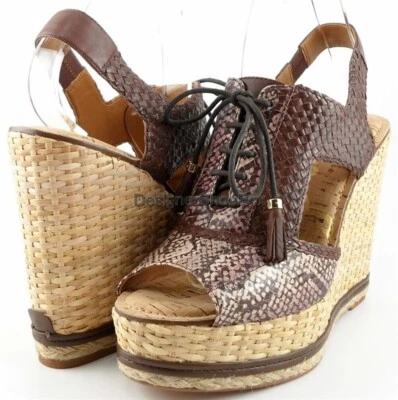 $225 Nuevo SAM EDELMAN TINLEY Vino Tk Cuero Marrón Diseñador Plataforma Cuñas 6 Foto 1 de 4