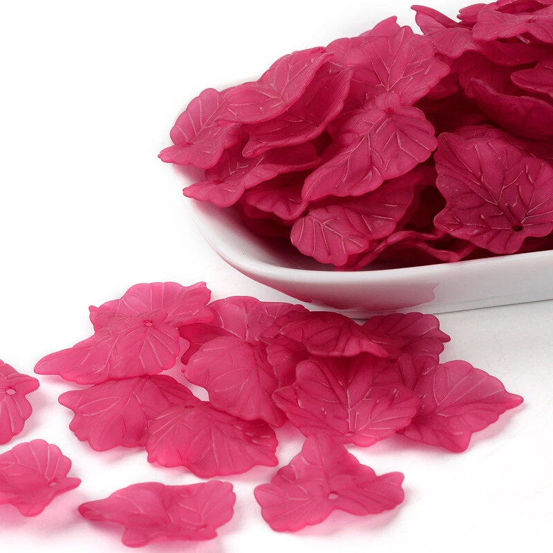 Colgantes de hojas de arce acrílico esmerilado transparente 500 g al por mayor 24 mm Foto 1 de 1