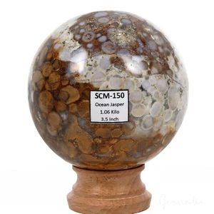 1,06 Kilo natürliche unbehandelte bunte Ozeanjaspis Heilkristall Mineral Kugel - Bild 1 von 8