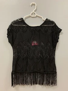 Womens Lace Bikini Cover Up Swimwear Bathing Suit Beach Dress-black - Picture 1 of 1