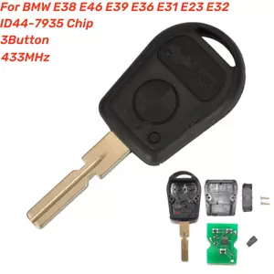 For Bmw E38 E46 E39 E36 E31 E23 E32 3 Buttons Radio Key 433 MHz ID44 Transponder - Picture 1 of 6