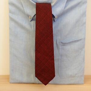 Neck Tie Men Red Solid Wool Formal Basic Minimal Suit Textured Short SCOTCH WOOL