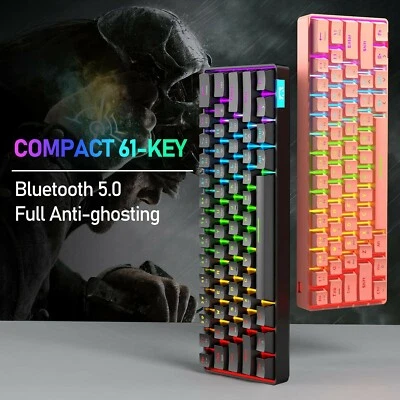 60% Mechanische Gaming-Tastatur Verdrahtet Bluetooth 5.0 RGB Typ-C PC PS4 Xbox - Bild 1 von 4
