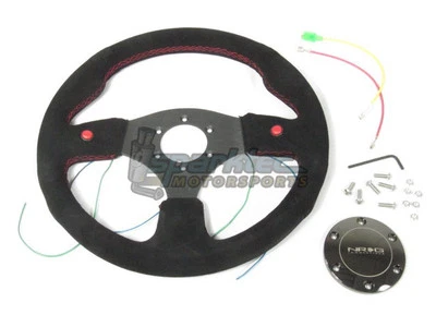 Volante deportivo de gamuza NRG 320mm negro con 2 botones y 3 radios centro negro Foto 1 de 4