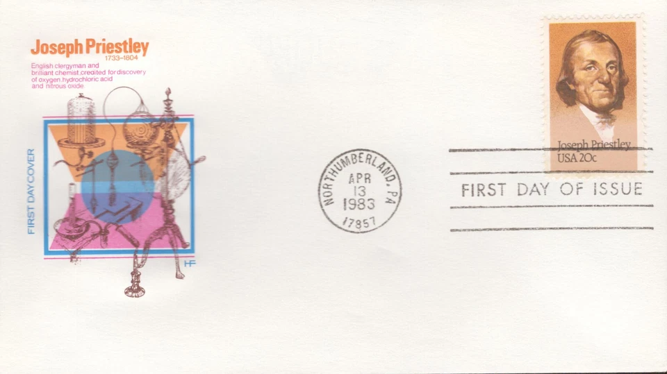 1983 FDC - Scott# 2038 -Joseph Priestley - Farnam Cachet - Image 1 of 1