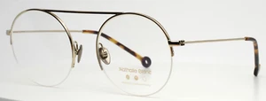 NATHALIE BLANC Hermes 227 Gold Grey Unisex Round Eyeglasses 53-21-142 B:51 - Picture 1 of 15