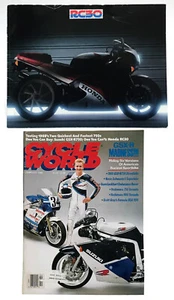Honda RC30 Brochure RARE + Cycle World 1988 Magazine with Honda RC30 Article - Picture 1 of 12