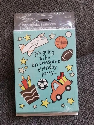 8 Invitaciones Pensamientos Tiernos Niño Fiesta Cumpleaños Pack Deportes Foto 1 de 4